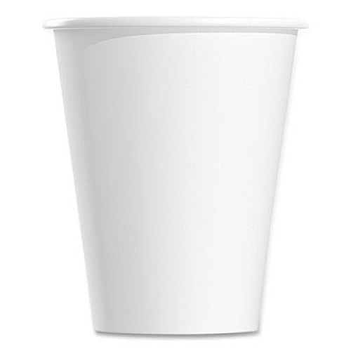 SOLO Single-Sided Poly Paper Hot Cups, 8 oz, White, 50/Bag, 20 Bags/Carton (378W2050)