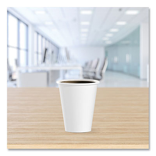 SOLO Single-Sided Poly Paper Hot Cups, 8 oz, White, 50/Bag, 20 Bags/Carton (378W2050)