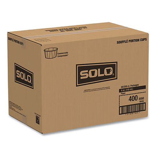 SOLO Paper Portion Cups, ProPlanet Seal, 4 oz, White, 250/Bag, 20 Bags/Carton (400)