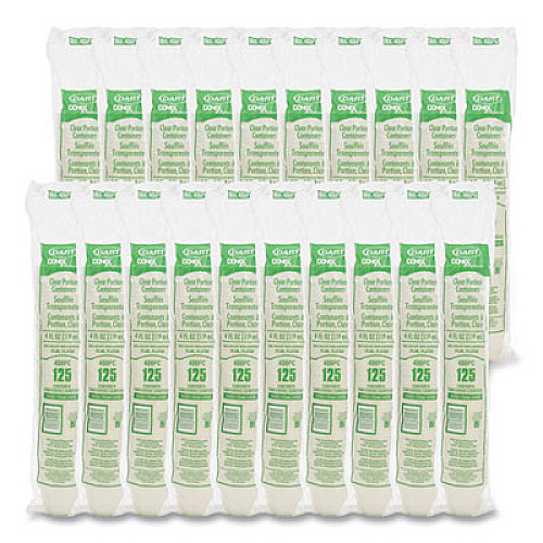 Dart Conex Complements Portion/Medicine Cups, 4 oz, Plastic, Clear, 125/Bag, 20 Bags/Carton (400PC)