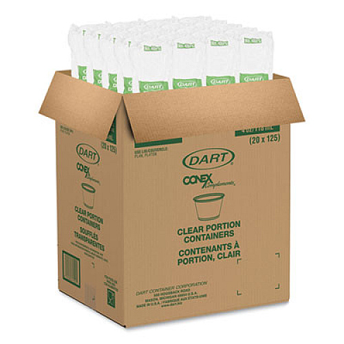 Dart Conex Complements Portion/Medicine Cups, 4 oz, Plastic, Clear, 125/Bag, 20 Bags/Carton (400PC)
