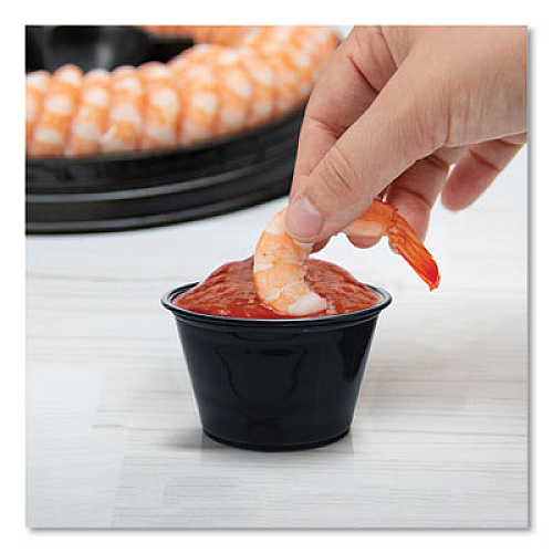Dart Conex Complements Portion/Medicine Cups, 4 oz, Plastic, Black, 125/Bag, 20 Bags/Carton (400PCBLK)