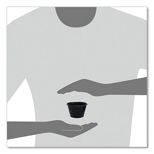 Dart Conex Complements Portion/Medicine Cups, 4 oz, Plastic, Black, 125/Bag, 20 Bags/Carton (400PCBLK)