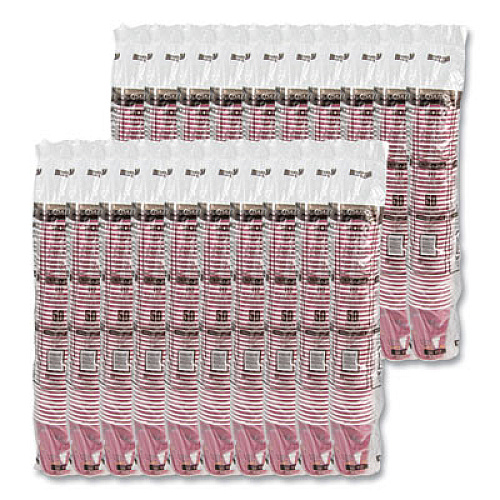 SOLO Paper Hot Drink Cups in Bistro Design, 12 oz, Maroon, 50/Pack (412SINPK)