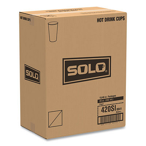 SOLO Single-Sided Poly Paper Hot Cups, 20 oz, Bistro Design, 600/Carton (420SI)