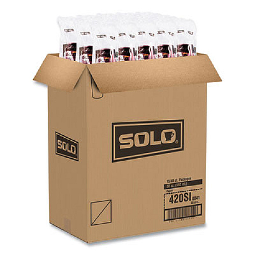 SOLO Single-Sided Poly Paper Hot Cups, 20 oz, Bistro Design, 600/Carton (420SI)