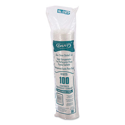 Dart Plastic Cold Cup Lids, Fits 9 oz to 10 oz Cold Cups, Clear, 1,000/Carton (610TS)