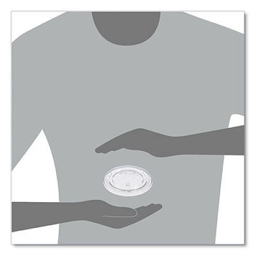 SOLO PETE Plastic Flat Cold Cup Lids, Fits 12 oz to 24 oz Cold Cups, Clear, 1,000/Carton (626TP)
