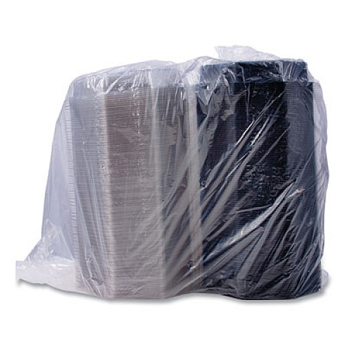 SOLO OctaView Hinged-Lid Cold Food Containers, 42 oz, 9.57" x 9.2" x 3.2", Black/Clear, Plastic, 100/Carton (864056AP94)