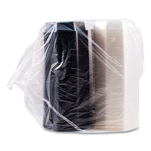 SOLO OctaView Hinged-Lid Cold Food Containers, 28 oz, 7.94 x 7.5 x 3.2, Black/Clear, Plastic, 100/Carton (865612PS94)