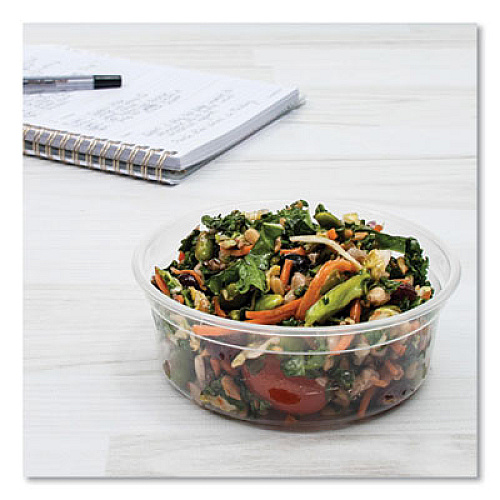 SOLO Bare Eco-Forward RPET Deli Containers, ProPlanet Seal, 8 oz, 4.6" Diameter x 1.8" h, Clear, Plastic, 500/Carton (DM8R)