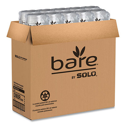 SOLO Bare Eco-Forward RPET Deli Containers, ProPlanet Seal, 8 oz, 4.6" Diameter x 1.8" h, Clear, Plastic, 500/Carton (DM8R)