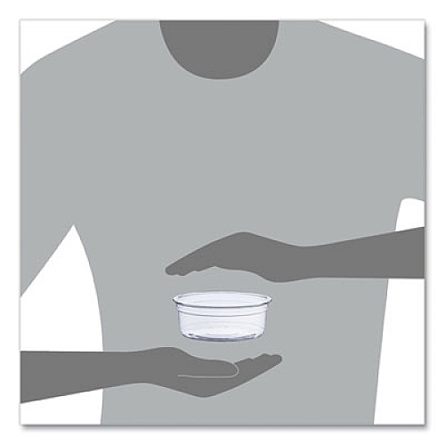 SOLO Bare Eco-Forward RPET Deli Containers, ProPlanet Seal, 8 oz, 4.6" Diameter x 1.8" h, Clear, Plastic, 500/Carton (DM8R)