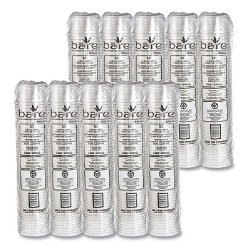 SOLO Bare Eco-Forward RPET Deli Containers, ProPlanet Seal, 12 oz, Clear, Plastic, 50/Pack, 10/Carton (DM12R)