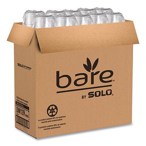 SOLO Bare Eco-Forward RPET Deli Containers, ProPlanet Seal, 12 oz, Clear, Plastic, 50/Pack, 10/Carton (DM12R)