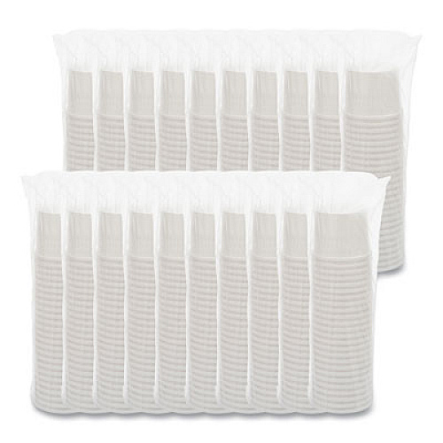 SOLO Flexstyle Double Poly Paper Containers, 12 oz, 3.6" Diameter, White, Paper, 25/Bag, 20 Bags/Carton (HS4125WH)