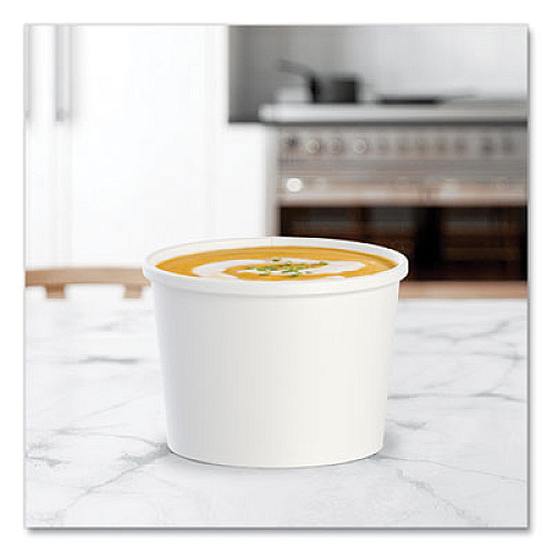 SOLO Flexstyle Double Poly Paper Containers, 12 oz, 3.6" Diameter, White, Paper, 25/Bag, 20 Bags/Carton (HS4125WH)