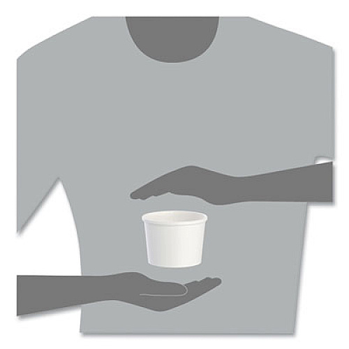 SOLO Flexstyle Double Poly Paper Containers, 12 oz, 3.6" Diameter, White, Paper, 25/Bag, 20 Bags/Carton (HS4125WH)