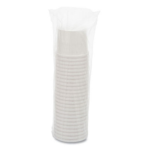 SOLO Flexstyle Double Poly Paper Containers, 12 oz, 3.6" Diameter, White, Paper, 25/Bag, 20 Bags/Carton (HS4125WH)