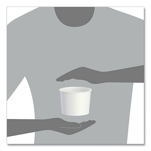 SOLO Double Poly Paper Food Container, Squat, 16 oz, White, 25/Pack, 20 Packs/Carton (VS616)