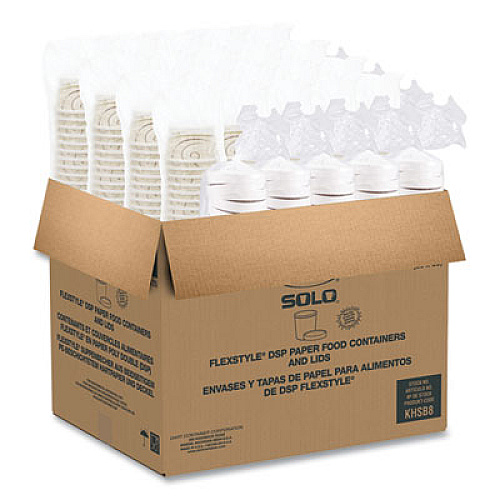 SOLO Flexstyle Double Poly Food Combo Packs, 8 oz, Symphony, Paper, 25/Pack, 10 Packs/Carton (KHSB8ASYM)