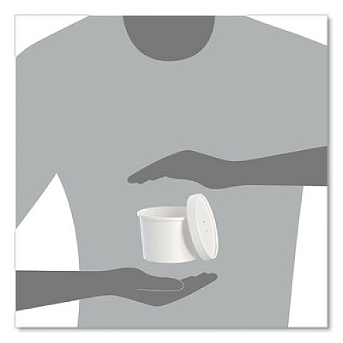 SOLO Flexstyle Food Lid Container, 12.1 oz, 3.6" Diameter, White, Plastic, 250/Carton (KHSB12AWH)
