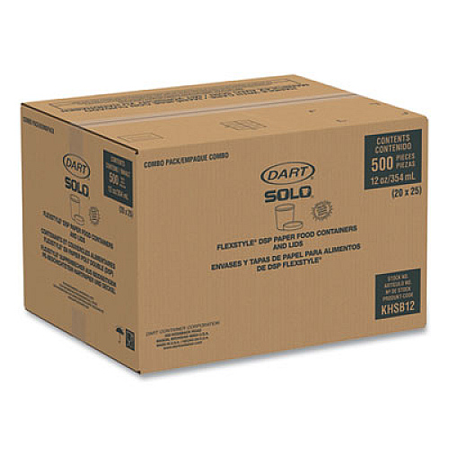 SOLO Flexstyle Double Poly Food Combo Packs, 12 oz, Symphony, Paper, 250/Carton (KHSB12ASYM)