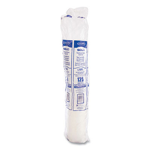 SOLO Polystyrene Plastic Flat Straw-Slot Cold Cup Lids, Fits 12 oz to 24 oz Cold Cups, Plastic, Translucent, 125/Pack, 16 Packs/CT (L16BL)