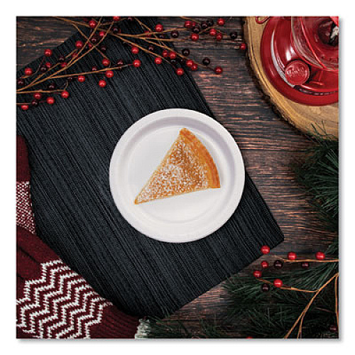 SOLO Bare Eco-Forward Clay-Coated Paper Plate, ProPlanet Seal, Mediumweight, 6" dia, White/Brown/Green, 1,000/Carton (MP6B)