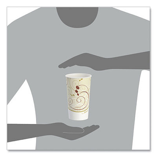 SOLO Double Sided Poly (DSP) Paper Cold Cups, 16 oz, Beige/White/Red, 50/Sleeve, 20 Sleeves/Carton (RP16PSYM)
