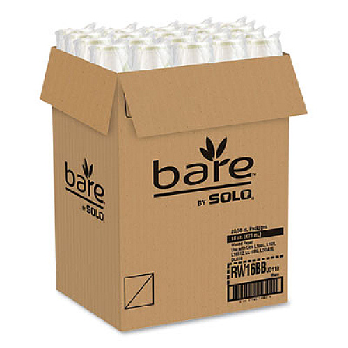 SOLO Bare Eco-Forward Paper Cold Cups, ProPlanet Seal, 16 oz, Green/White, 100/Sleeve, 10 Sleeves/Carton (RW16BBD110CT)