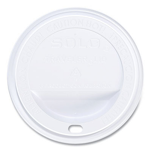 SOLO Traveler Cappuccino Style Dome Lid, Fits 10 oz Hot Cups, Plastic, White, 100/Pack, 10 Packs/Carton (TL31R2)