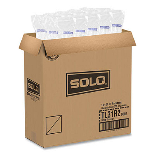 SOLO Traveler Cappuccino Style Dome Lid, Fits 10 oz Hot Cups, Plastic, White, 100/Pack, 10 Packs/Carton (TL31R2)