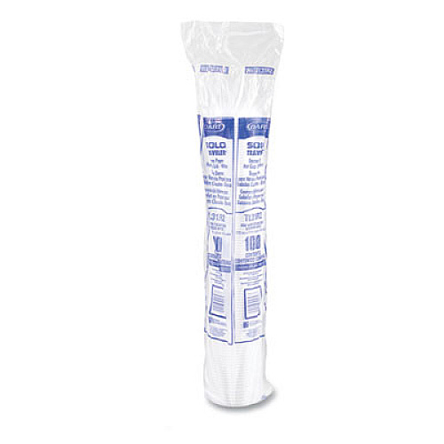 SOLO Traveler Cappuccino Style Dome Lid, Fits 10 oz Hot Cups, Plastic, White, 100/Pack, 10 Packs/Carton (TL31R2)