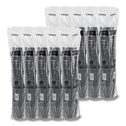 SOLO Traveler Cappuccino Style Dome Lid, Fits 10 oz to 24 oz Hot Cups, Plastic, Black, 100/Sleeve, 10 Sleeves/Carton (TLB316)