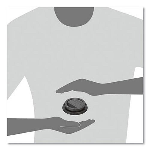 SOLO Traveler Cappuccino Style Dome Lid, Fits 10 oz to 24 oz Hot Cups, Plastic, Black, 100/Sleeve, 10 Sleeves/Carton (TLB316)