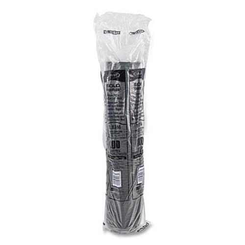 SOLO Traveler Cappuccino Style Dome Lid, Fits 10 oz to 24 oz Hot Cups, Plastic, Black, 100/Sleeve, 10 Sleeves/Carton (TLB316)