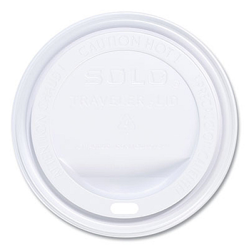 SOLO Traveler Cappuccino Style Dome Lid, Fits 10 oz to 24 oz Hot Cups, Plastic, White, 100/Pack, 10 Packs/Carton (TLP316)