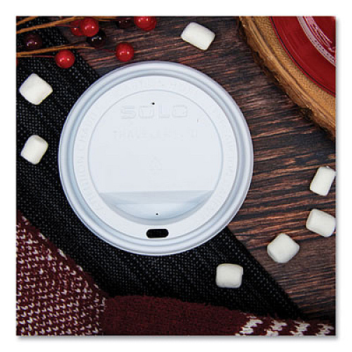 SOLO Traveler Cappuccino Style Dome Lid, Fits 10 oz to 24 oz Hot Cups, Plastic, White, 100/Pack, 10 Packs/Carton (TLP316)