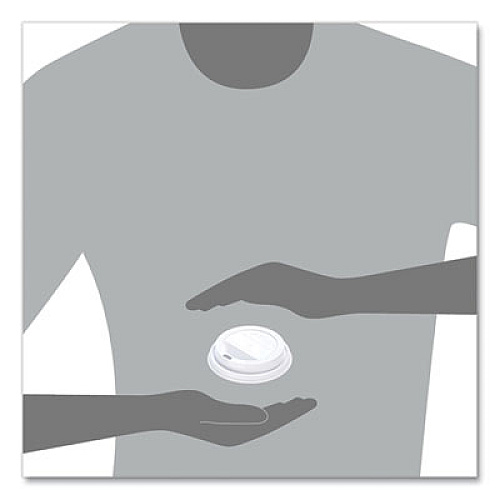 SOLO Traveler Cappuccino Style Dome Lid, Fits 10 oz to 24 oz Hot Cups, Plastic, White, 100/Pack, 10 Packs/Carton (TLP316)