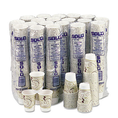 Dart Paper Hot Cups in Symphony Design, 8 oz, Beige, 1,000/Carton (378SMJ8000)