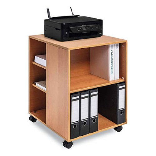 Durable Flexible Multi-Functional Cart for Office Storage, Wood, 6 Shelves, 20.79 x 23.31 x 29.45, Beech (311347)