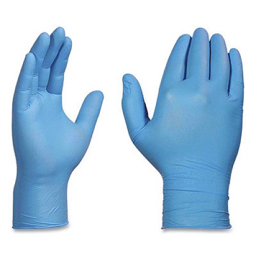 AMMEX Professional Nitrile Exam Gloves, Powder-Free, Medium, 3 mil Thick, 9.5" Long, Light Blue, 100/Box, 10 Boxes/Carton (APFN44100CT)