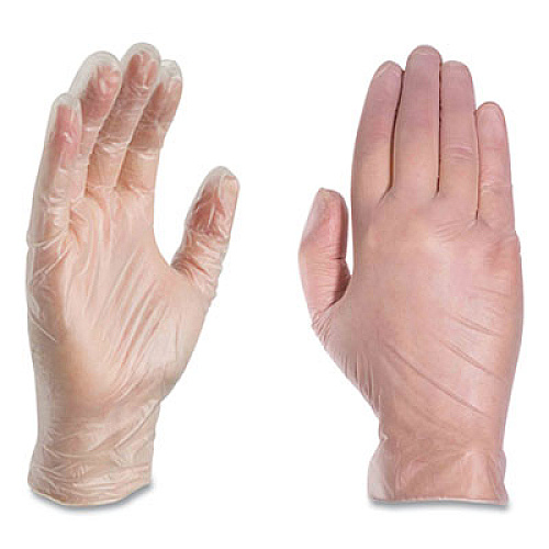 X3 by AMMEX Industrial Vinyl Gloves, Powder-Free, Medium, 3 mil Thick, 9.5" Long, Clear, 100/Box, 10 Boxes/Carton (GPX344100CT)