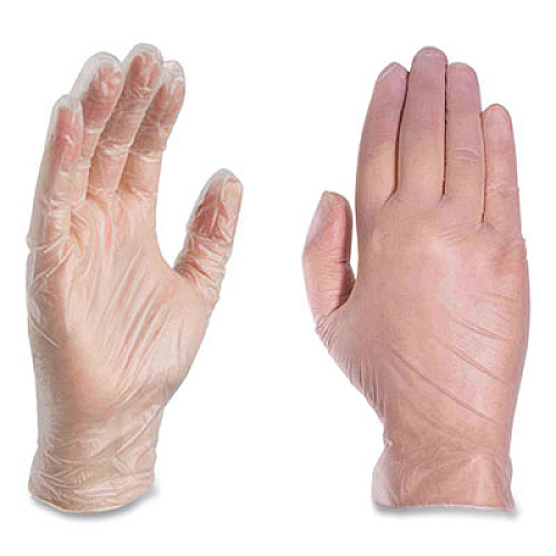 AMMEX Professional Vinyl Exam Gloves, Powder-Free, Small, 3 mil Thick, 9.5" Long, Clear, 100/Box, 10 Boxes/Carton (VPF62100T)