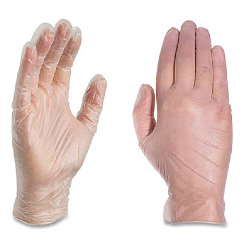 X3 by AMMEX Industrial Vinyl Gloves, Powder-Free, Large, 3 mil Thick, 9.5" Long, Clear, 100/Box, 10 Boxes/Carton (GPX346100CT)