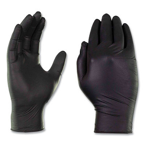 GloveWorks by AMMEX Industrial Nitrile Gloves, Powder-Free, X-Large, 5 mil Thick, 9.5" Long, Black, 100/Box, 10 Boxes/Carton (GPNB48100)