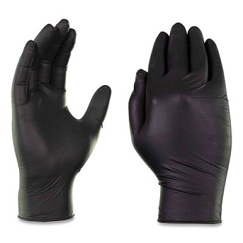 GloveWorks by AMMEX Industrial Nitrile Gloves, Powder-Free, Large, 5 mil Thick, 9.5" Long, Black, 100/Box, 10 Boxes/Carton (GPNB46100)