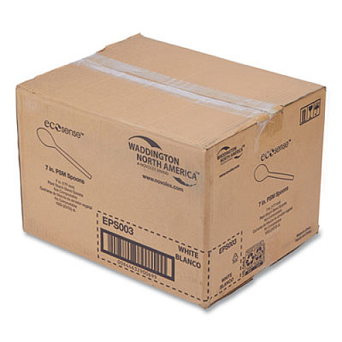Eco-Products EcoSense Renewable Plant Starch Cutlery, Spoon, Plastic, Cream, 50/Pack, 20 Packs/Carton (EPS003)