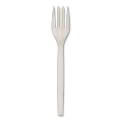 Eco-Products EcoSense Renewable Plant Starch Cutlery, Fork, Plastic, Cream, 50/Pack, 20 Packs/Carton (EPS002)